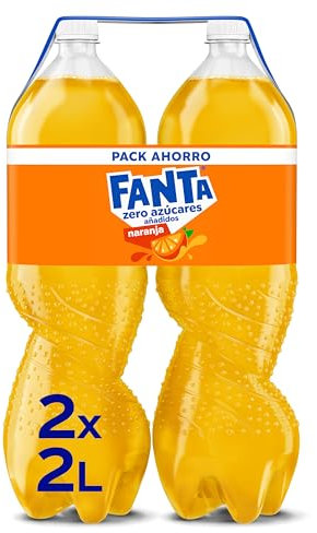 Fanta Naranja, Zero Azúcares Añadidos, Pack 2 Botellas de 2L