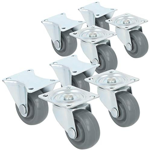 com-four® 8x Rollen zum Anschrauben - Möbel Lenkrollen 4x mit und 4x ohne Schwenklager - Transportrollen ohne Bremse (08 Stück - 37mm 240kg ohne Bremse)