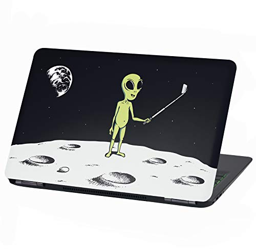 Laptop Folie Cover: Strange Klebefolie Notebook Aufkleber Schutzhülle selbstklebend Vinyl Skin Sticker (13-14 Zoll, LP9 Selfie Alien)