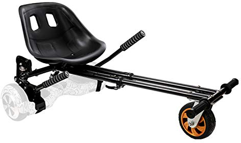 SSCYHT Hoverboard Sitz Go-Kart Zubehör elektrisches Go-Kart Umrüstkit für Selbstausgleichenden 6,5 8 10 Scooter Doppelter Laufrahmen Federung der Hinteren Stoßdämpfer,Schwarz
