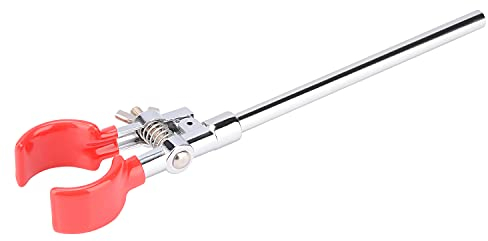 Labasics Abrazadera Giratorio, Abrazadera Ajuste 2 Prong, 2 Diente Abrazadera de Laboratorio Swivel Clamp de Ajustable con Barra de 18 cm, para Uso en Laboratorio Químico