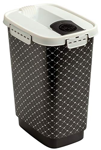 Rotho MyPet Cody Recipiente de comida para mascotas 10l con tapa, plástico alimentario (PP) sin BPA, negro, 10l (24.3 x 17.9 x 32.2 cm)