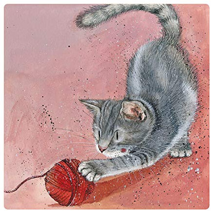 ALEX CLARK Pixie Cat Fridge Magnet - Funny Felines - Original Artwork - Fridge Magnet for Animal Lovers - Magnetic Art Tile - Gift Ideas - Designed in The UK...