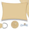 UMI Sonnensegel Wasserdicht 4x6m Rechteckig Sonnenschutz Wetterschutz PES Polyester Segel Baldachin 95% UV Schutz mit Seilen für Garten Balkon Terrasse- Sand