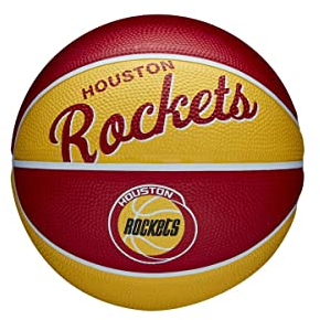 Wilson Mini-Basketball TEAM RETRO, HOUSTON ROCKETS, Outdoor, Gummi, Größe: MINI