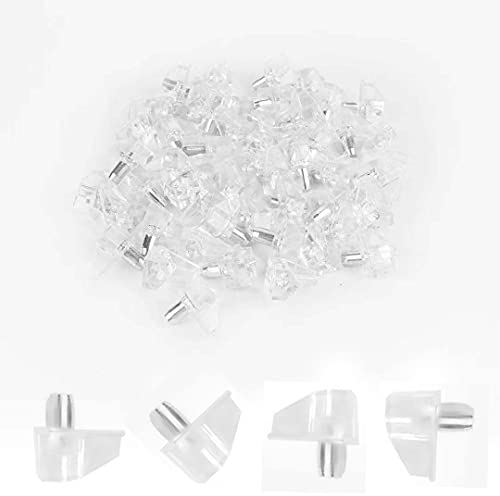 60 Stück Regalstützen 5 mm Bolzen Dübel Metall Küche Regal Halterungen Pins für Schrank Glas Regal Kleiderschrank