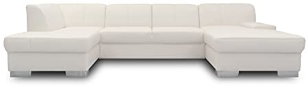 DOMO. collection Wohnlandschaft Star, Leder-Sofa in U-Form, Polstergarnitur, Couch 150 x 304 x 150 cm (BxTxH), in Kunstleder weiß