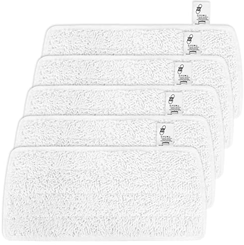 KEEPOW 5 Stück für Vileda Dampfreiniger XXL Ersatzbezüge, Mikrofaser für Vileda Steam PLUS XXL Dampfreiniger, Waschbar für Vileda Dampfreiniger Ersatzbezüge, Weiß für Vileda Bodenwischer Ersatzbezug