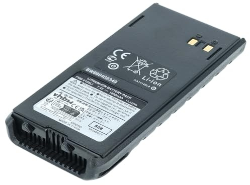 vhbw Akku kompatibel mit Standard Horizon HX280E, HX280, HX380, HX280S Funkgerät, Walkie Talkie (1800 mAh, 7,4 V, Li-Ion)