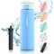 Wessper Botella de Vidrio de Borosilicato, Botella de Agua con Filtro 680 ml, Sin BPA | para el Gimnasio, la Escuela, para Niños y Adultos – Azul