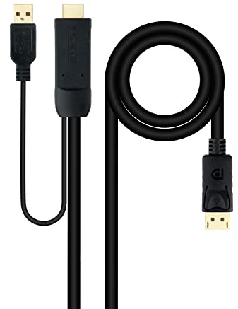 Nanocable 10.15.4352 - HDMI 2.0 zu DisplayPort V1.2 Konverterkabel, Schwarz, 1.8m, Farbe Schwarz