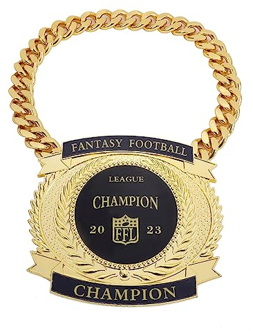 guancrown Fantasy Football Championship Medaille, Champ-Ketten Award Gewinner Preis Trophäe, 7-3/4″ x 7″ große Champ-Medaille (schwarz)