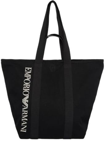 Emporio Armani Unisex Logo Beach Bag HORIZZONTAL Shopping, Marineblau, One Size
