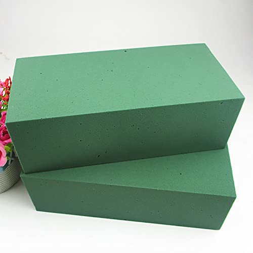 Duqulle 6 Stück Steckschaum-Blöcke, Nasse Steckschaum-Blöcke Für Frische Blumensträuße, Rechteckige Grüne Blumen-Schwammblöcke, Blumenarrangement-Set, Hochzeit, Gang, Blumen