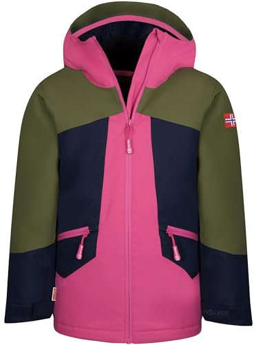 Trollkids Girls Rauland Jacket 110, Dusky Olive/Light Magenta