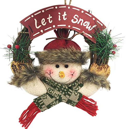 Weihnachtsdeko Türkranz Weihnachten Schneemann Weihnachten Kranz Dekoration Weihnachtskranz für Tür Weihnachtsgirlande Adventskranz Tür Wand Weihnachtsdekoration für Tür Fenster Ornament (C)