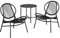 SONGMICS Ensemble Salon de Jardin, 3 Pièces, Chaises Acapulco, Salon d Extérieur, Table d Appoint et 2 Chaises, Ensemble de Mobilier d Intérieur et d Extérieur, Balcon, Noir d'encre GGF021B01