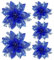 5 decorazioni natalizie scintillanti a forma di fiore in polvere dorata, ornamenti per albero di Natale glitterati, fiori finti scintillanti fatti a mano (blu reale)
