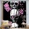 FABTOP Totenkopf Verdunkelungsvorhänge 3D Totenkopf Muster Ösen Vorhang 2Er Set Schädel Rosen Gothic Vorhänge Blickdicht Totenkopf Blumen Gardinen Für Schlafzimmer (2,220×215BxH (110×215cm×2))
