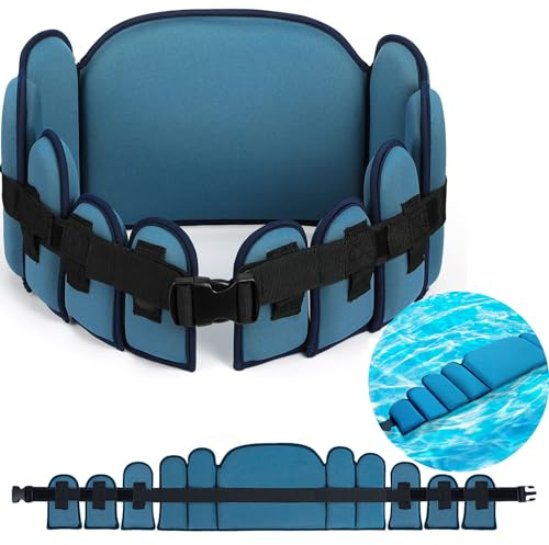 Sportneer Aqua Belt Water Aerobics Equipment: Swimming Belt Pool Exercise Equipment for Adults Aqua Float Belts with Adjustable Foam Blocks for Aquatic Fitness Training Low-Impact Workout Dark Blue