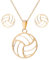 3 Stück Edelstahl Volleyball Halskette Ohrringe, zierlicher Volleyball Anhänger Ohrringe, Armband, Ohrring, modischer Sportball-Schmuck für Volleyball Liebhaber