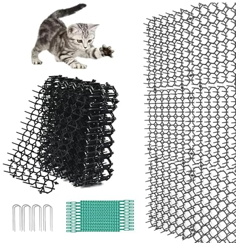 Anti-Chat avec Pointes 12 Pcs Tapis Anti-Chat Jardin avec Pointes 20x15cm Tapis Anti-Chat avec Epine Tapis Répulsif Chat Exterieur Epine Grille Pic Anti-Chat pour Jardin Tapis Maison Clôture Jardin