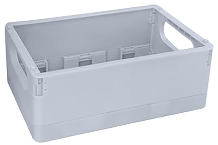 Cyrank Kunststoff-Aufbewahrungskorb, Stapelbarer Kleiner Kunststoffkorb, Zusammenklappbare Aufbewahrungskörbe, Zusammenklappbare Bunte Kisten, Schreibtisch-Aufbewahrungsbox Für Zuhause(Blau)