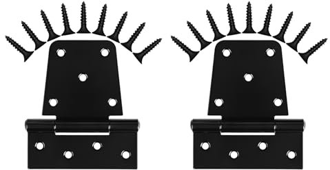 Heavy Duty Gate Hinges 3.5 inch 2 Pack Extra Thick Industrial T Hinges Barn Door Hinges Shed Door Hinges for Large Wooden Gates Wood Fence Outdoor - Black Iron Finish (Screws Included)