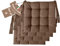 Il Tuo Artigiano Design 4 Stuhlkissen im Set, 40 x 40 cm 6 cm dick, Polsterung aus Schaumstoff und weichem Acryl, Sitzkissen Stuhl 4er Set, Stuhlkissen Outdoor 40x40 (4, Braun)