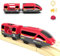 TOPLIVING Eisenbahn elektrische lok Holzeisenbahn Zug, Batteriebetriebener Lokomotivzug, Leistungsstarker Motorzug kompatibel mit Brio, Thomas, Spielzeug für Kleinkinder von 3-5 Jahren und älter