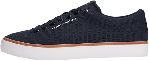 Tommy Hilfiger Herren Vulcanized Sneaker Mesh Low Top, Blau (Desert Sky), 45