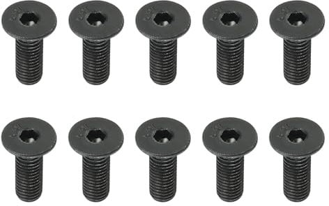 PATIKIL Viti a Testa Svasata Piatta M10 x 30 Mm, 10Pz Bulloni a Testa Svasata Piatta Acciaio Carbonio Medio, Viti Macchine Esagono Incassato, Filettatura Completa, Grado Ossido Nero 10.9