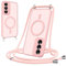 Woijrly Cover Magnetica con Cordino per Samsung Galaxy S24, Compatibile con MagSafe, Sottile con Laccio Collana Tracolla Regolabile AntiGraffio Case con Collana per Samsung Galaxy S24-Rosa
