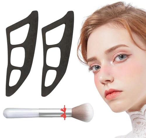 Lidschatten Schablone, 2 Artikel Eyeshadow Applicator Tool Mit Bürste, Wiederverwendbar Eyeshadow Schablone Lidschattenf Ührer, Augen Makeup Schablone, Makeup Tool for Makeup Lovers And Beginners