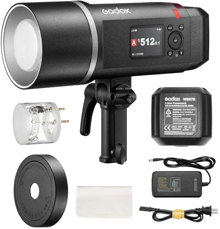 Godox AD600BMII Outdoor Flash Strobe, Portable 600Ws Photography Monolight | 1/8000 HSS Monolight, 0.01-1.9s Recycle, 2.4G Wireless X System, 40W LED Modeling Lamp, GN87, Godox AD600BMII with Battery