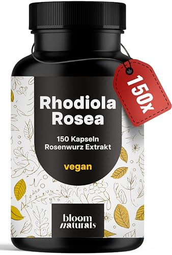 Rhodiola Rosea hochdosiert – 150 Kapseln – 500 mg pro Kapsel | Aus 10:1 Rosenwurz Extrakt – vegan, produziert in Deutschland, laborgeprüft