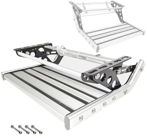WANGCEPLSD Gradino Elettrico per Camper, con Luce LED, Accessori Camper Campeggio, 200 kg, Gradini Antiscivolo, Compatti, Espandibili O Ripiegabili con Una Sola Mano, per Roulotte, Camper