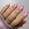 KQueenest 30 Pcs Hot Pink French Tip False Nails Short Medium Almond, French Tip False Nails Short Stiletto, Custom Thick Acrylic Fake Nails Set Natural Nude Gel Stick on Nail for Women Daily Wear
