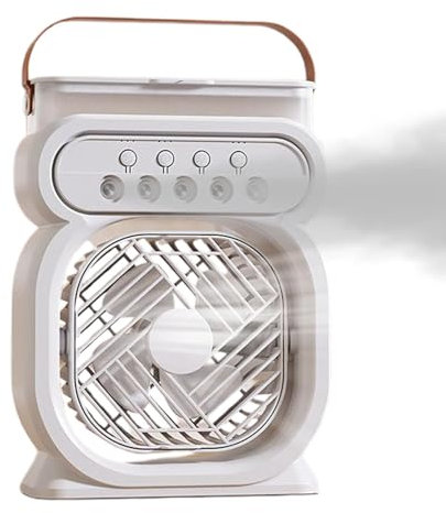 Water Mist Fan, Portable Mist Fan, Portable Air Conditioner Fan with Mist, 7 Colors Night Light 3 Wind Speeds 450ml Water Cooling Electronics