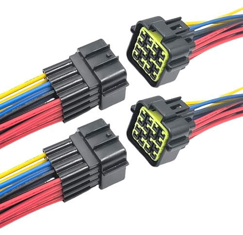 Lot de 2 connecteurs électriques étanches à 16 broches avec prise mâle femelle 16 AWG à déconnexion rapide pour voiture, camion, moto, bateau
