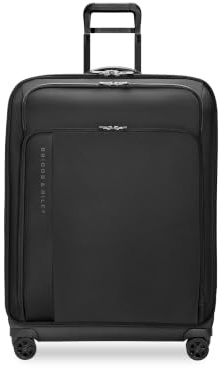 Briggs & Riley 74cm Large Expandable Spinner - Checked Luggage for Travel, Suitcases with Wheels, Softside Rolling Bag for Men & Women - ZDX Collection, Black