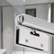 Kit de puerta corrediza de cristal sin marco, sistema de riel de montaje en techo de 90 cm para baño, balcón, patio y armario, herrajes para puerta corredera de bolsillo