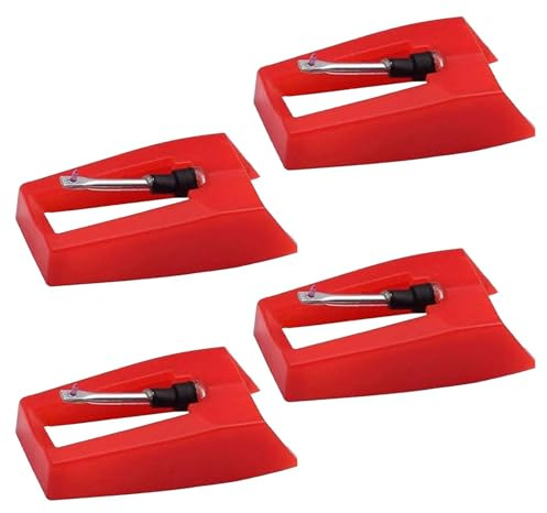 4 Pack Record Player Needles, Diamond Stylus Replacement for Suitcase Turntable, Phonograph and Vinyl Record Player
