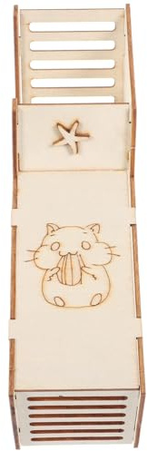 TOBBOMEY Kleintier holzhaus aus Sicherem Langlebigem Material Hamster Versteck für Schlaf und Entspannung Spielhaus mit Kletterfunktion Rückzugsort für Hamster und Meerschweinchen als