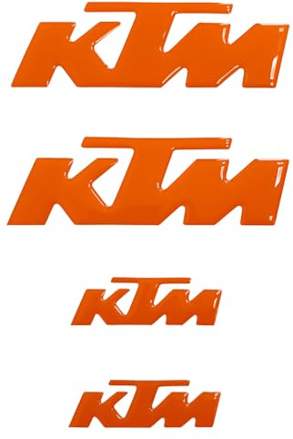 4 geharzte 3D-Gel-Aufkleber, verschiedene Farben, Wappen Logo, kompatibel mit Motorrad KTM (Orange)