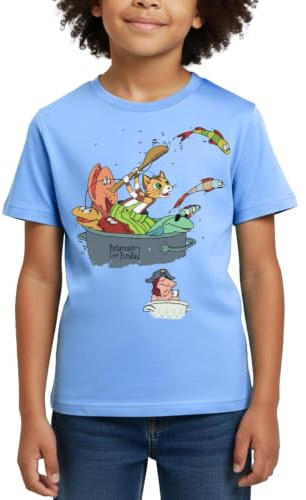 Pettersson Und Findus Im Topf Mit Fischen Kinder T-Shirt