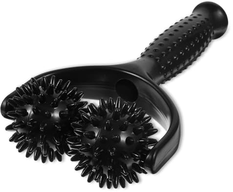 Massageroller mit Griff,Handheld-Stachelball Massage Roller,Double Roller Massagegerät,Silikongriff Massageball,Zur Linderung von Schmerzen in den Füßen,Armen,am Körper,im Nacken und in den Beinen