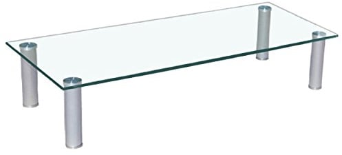 Euro Tische Mobile TV TV in vetro in 3 diverse dimensioni e colori – perfetto come tavolo per TV o supporto per schermo, vetro trasparente – 100 cm