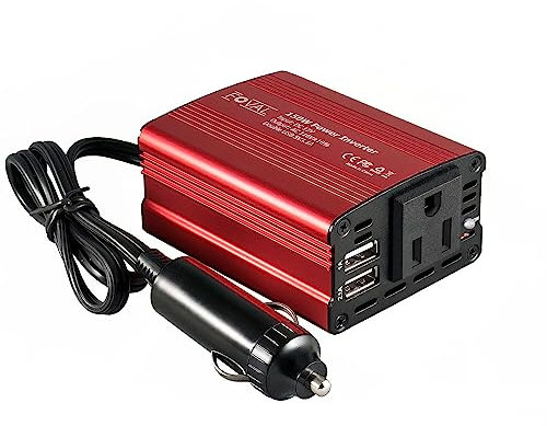 FOVAL 150W Car Power Inverter 12V DC to 110V AC Converter with 3.1A Dual USB Car Charger