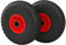 TITAPS 2 x PU Rad Ø 260 mm 3.00-4 Nadellager, Ersatzrad, Bollerwagen, Sackkarren, PANNENSICHER, schwarz/rot